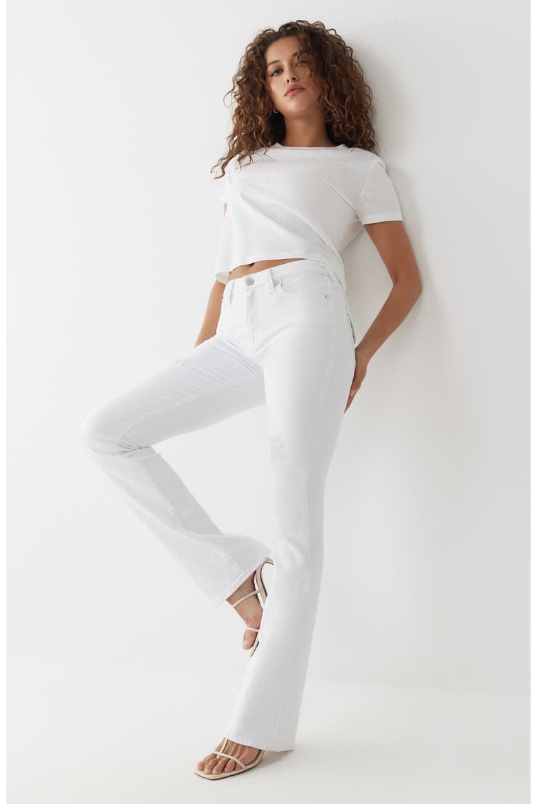 Becca Destroyed Bootcut Jeans, Alternate, color, OPTIC WHITE DESTROY