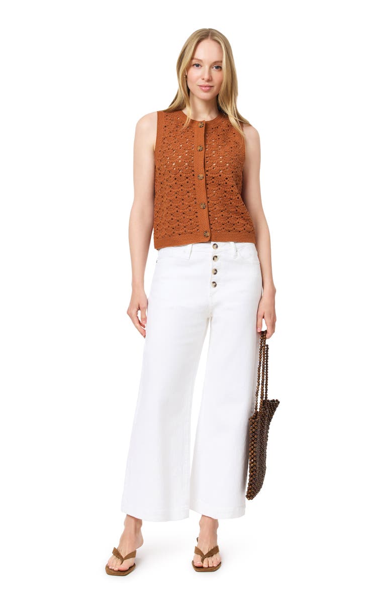 Scotch & Soda Openwork Sweater Vest, Alternate, color, Roasted Pecan