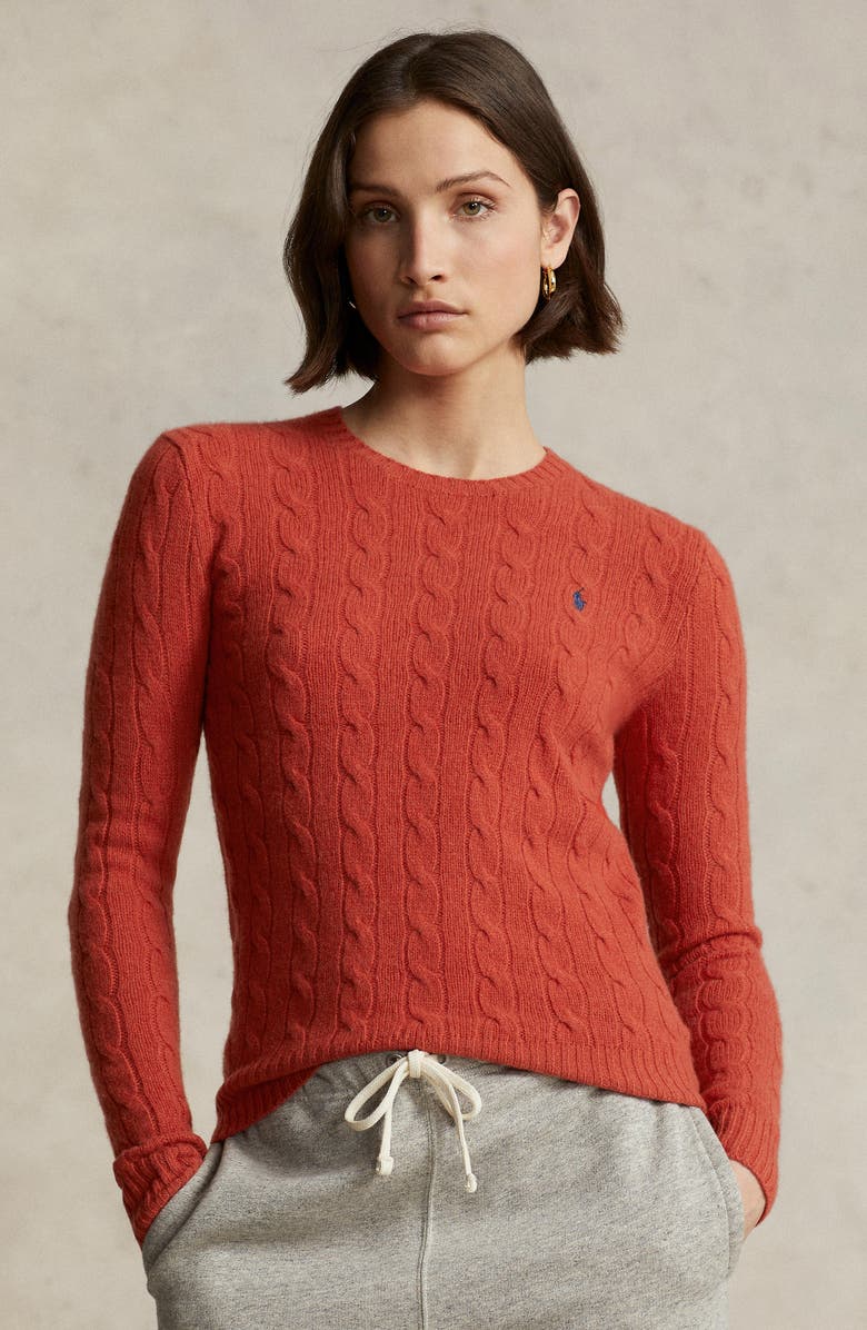 Polo Ralph Lauren Julianna Wool & Cashmere Cable Stitch Sweater, Alternate, color,