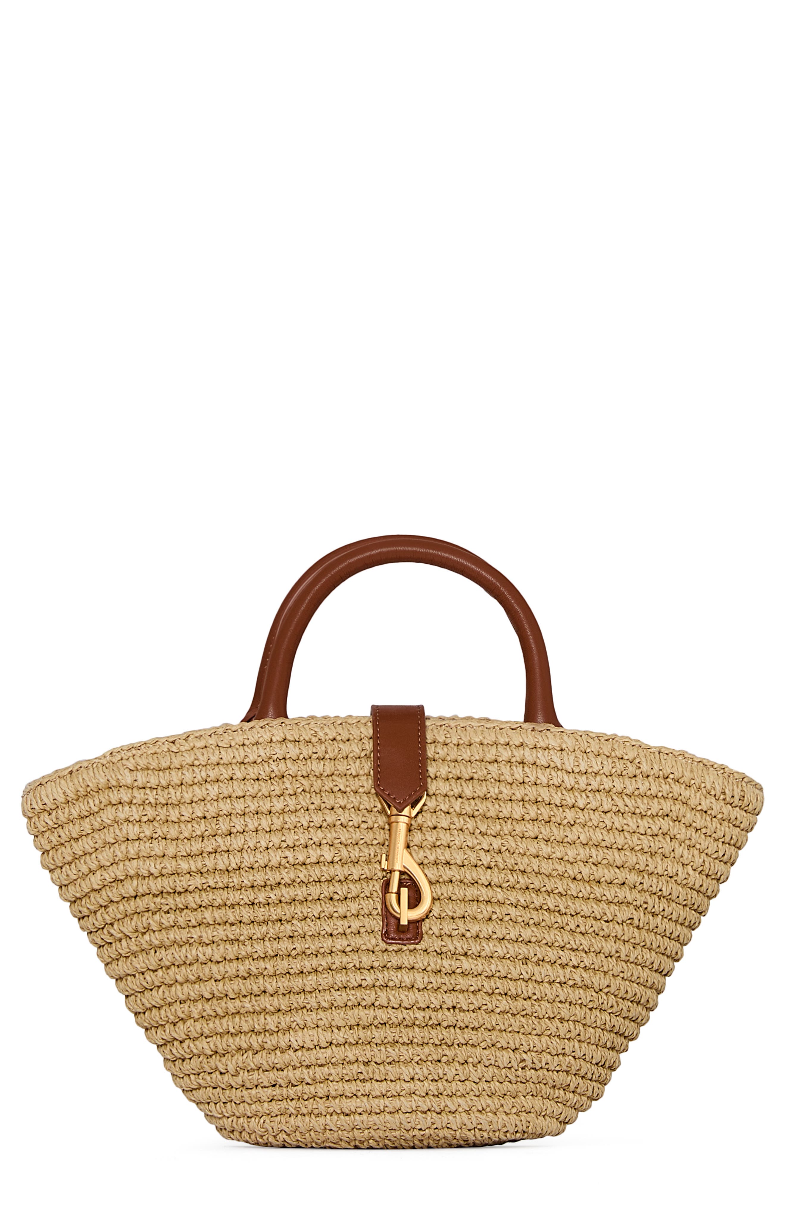 Rebecca Minkoff Mini Megan Woven Fan Tote, Main, color, Natural/ Tawny