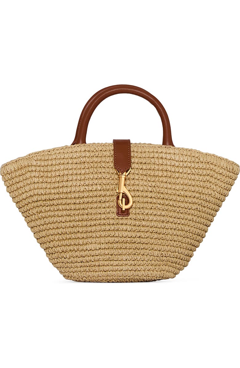 Rebecca Minkoff Mini Megan Woven Fan Tote, Main, color, Natural/ Tawny