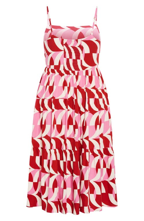 City Chic Mystic Print A-line Dress In Pink