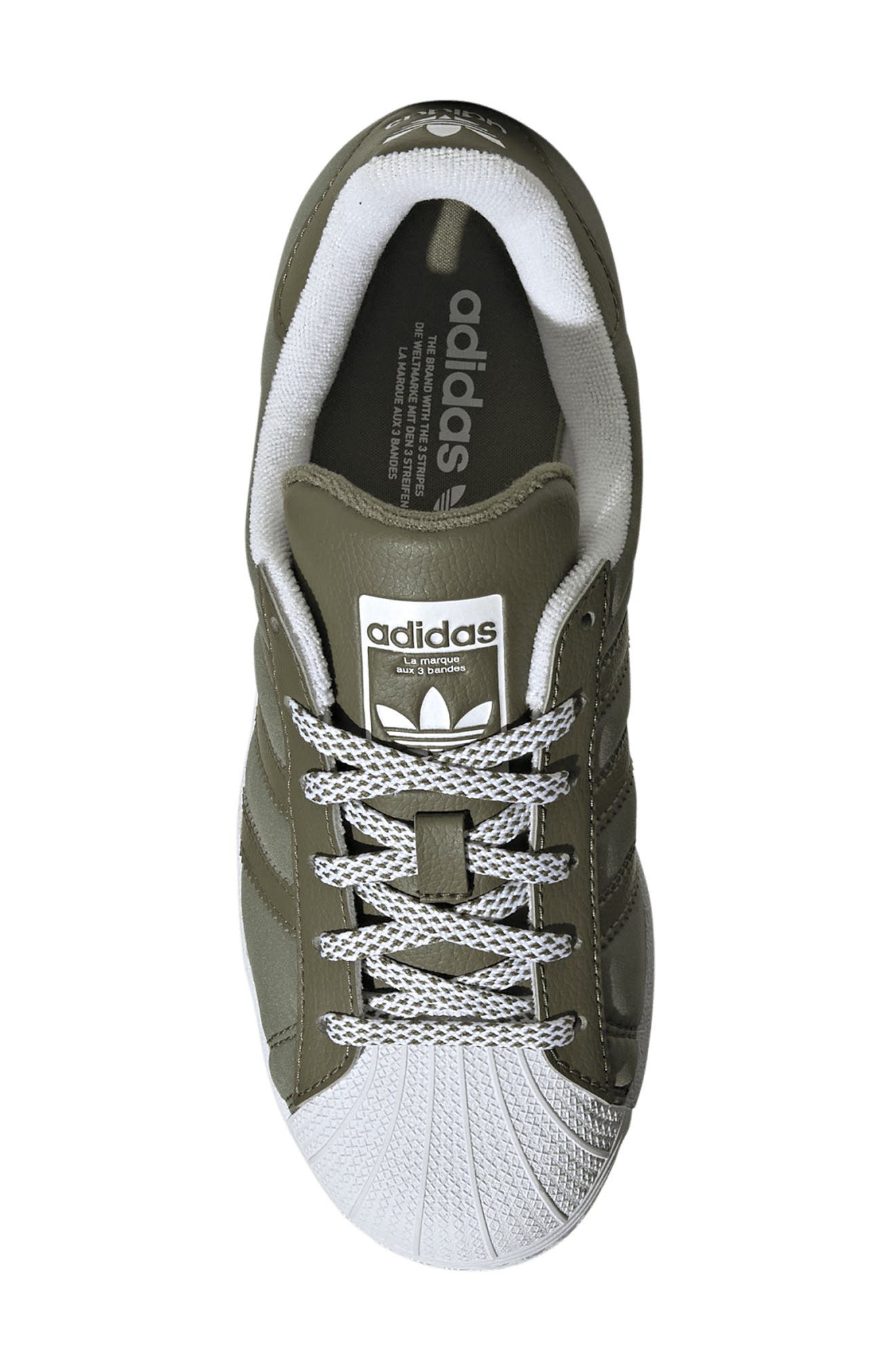 Kids' Superstar Sneaker, Alternate, color, OLIVE STRATA/ WHITE
