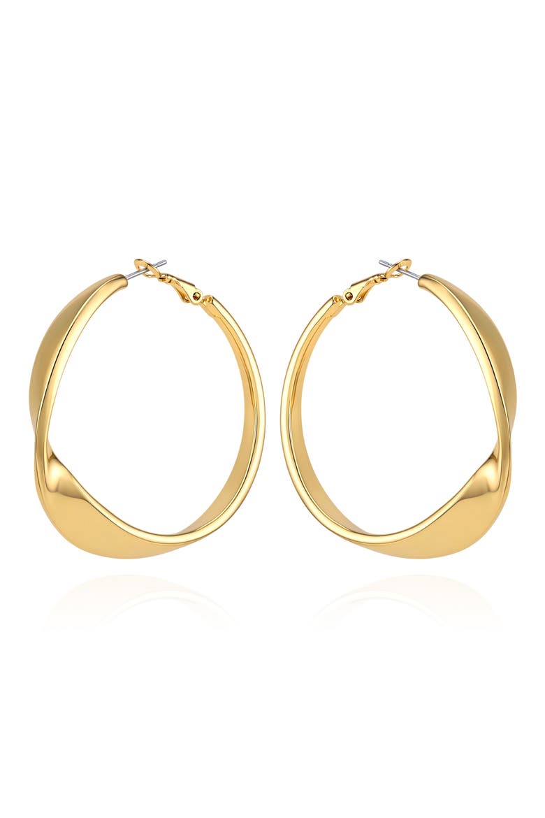 Twisted Hoop Earrings, Main, color, GOLD TONE