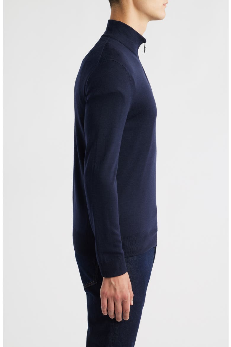 Quarter Zip Wool Blend Sweater, Alternate, color, NAVY