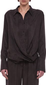 Helmut Lang Fluid Drape Button Front Shirt