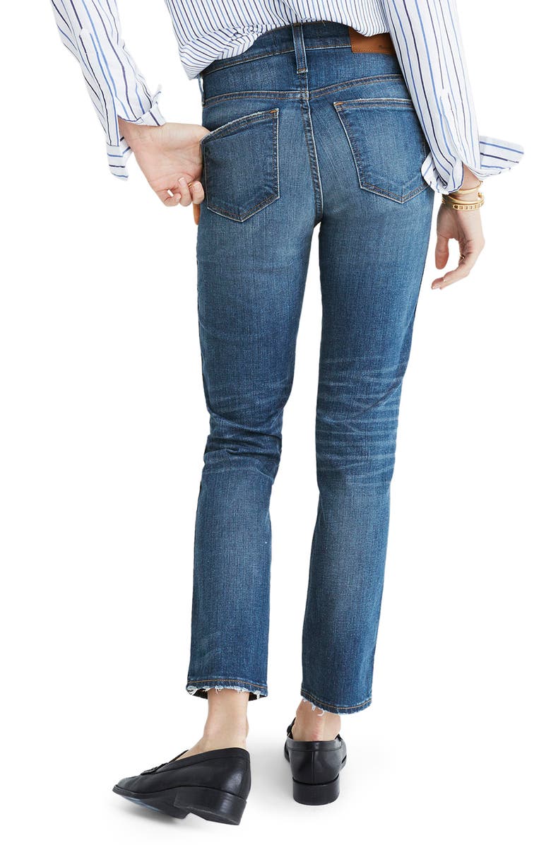 Madewell Distressed Slim Straight Leg Jeans, Alternate, color, 
