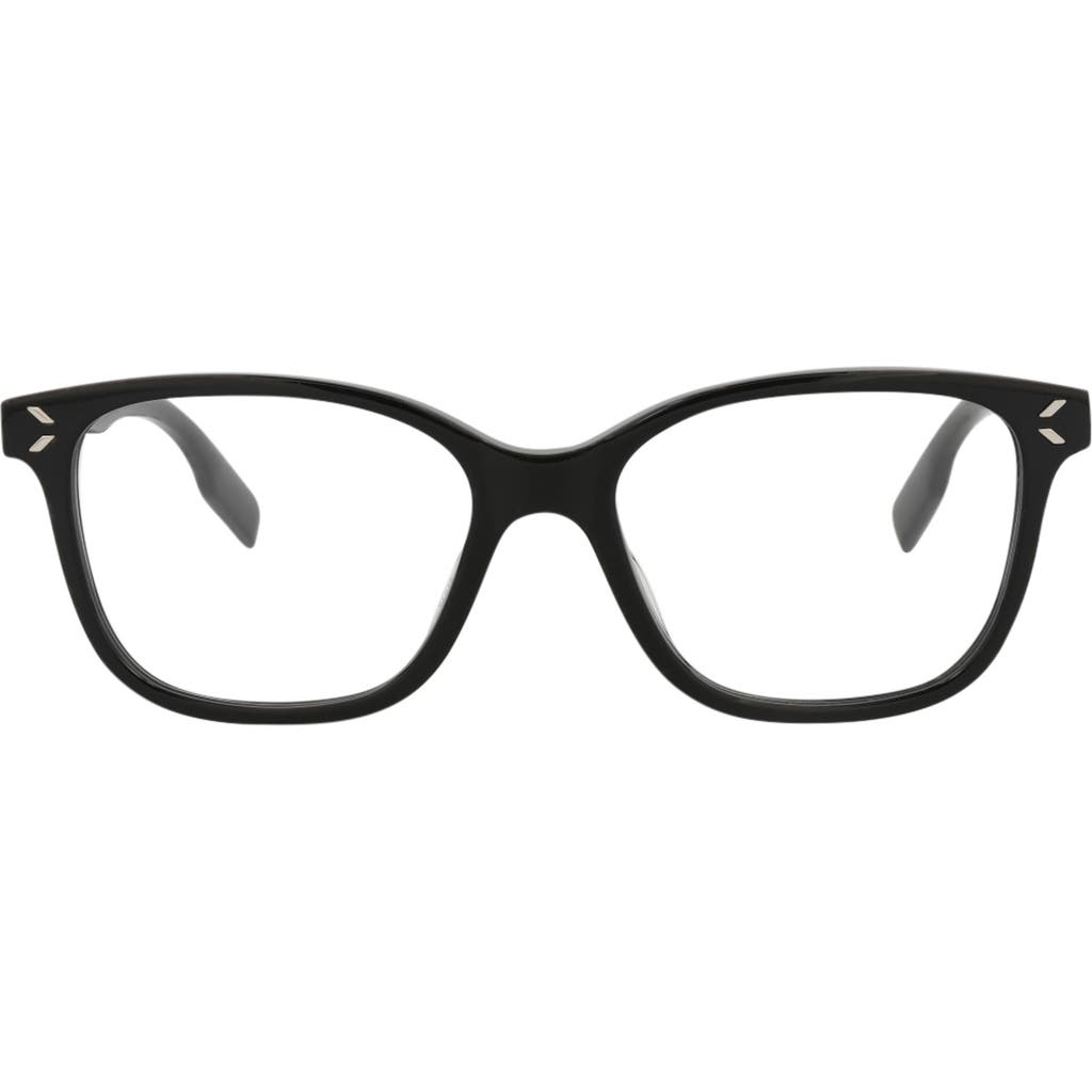 Alexander Mcqueen Mcqueen 51mm Square Optical Glasses In Black Black Transparent