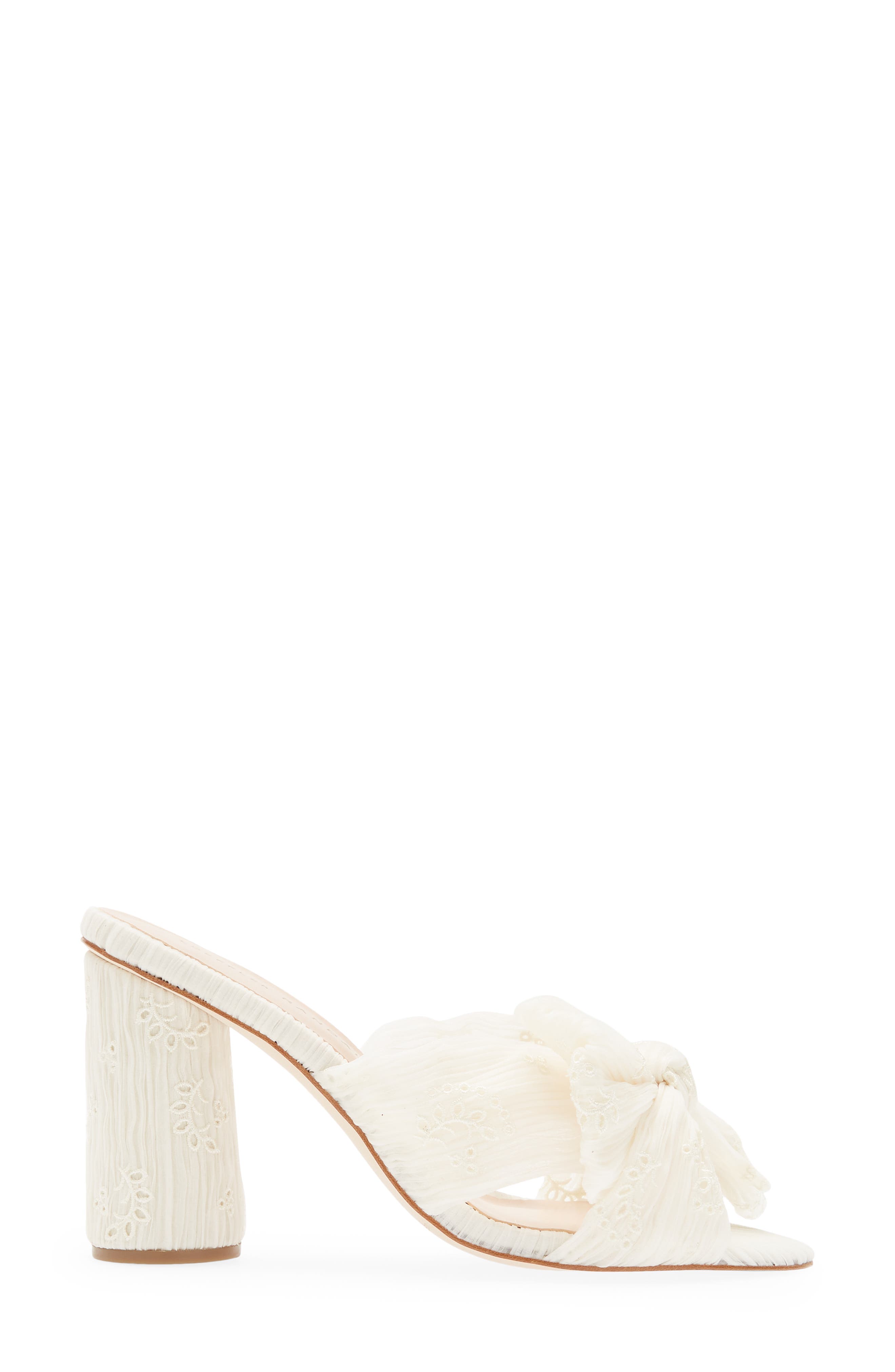 Loeffler Randall Penny Knotted Lamé Sandal, Alternate, color, Pearl Broderie