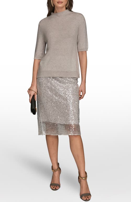 Donna Karan Wool Cashmere Mock Neck Sweater