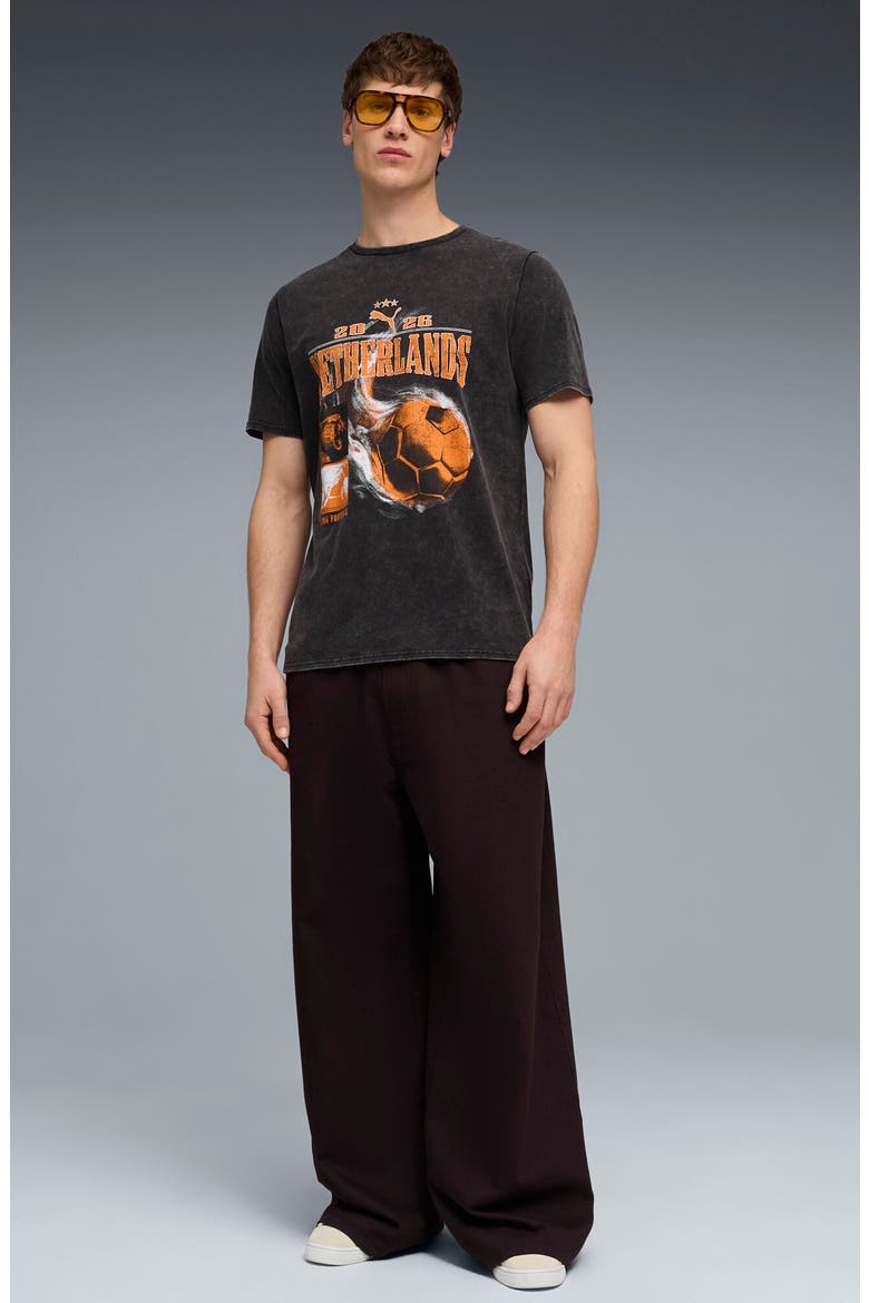 Fanpack '90s Netherlands Cotton Graphic T-Shirt, Alternate, color, PUMA BLACK/ RICKIE ORANGE