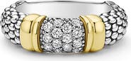 LAGOS Signature Caviar Pavé Diamond Ring, 6mm
