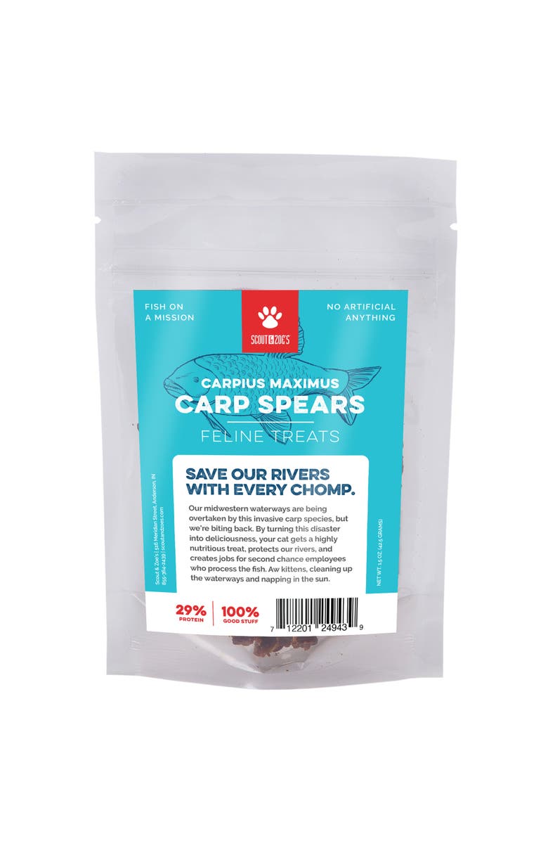 Scout & Zoe's Carp Fish Spears, 1.5oz Cat Jerky Treats, Smoked Feline Chews, Main, color, Multicolored