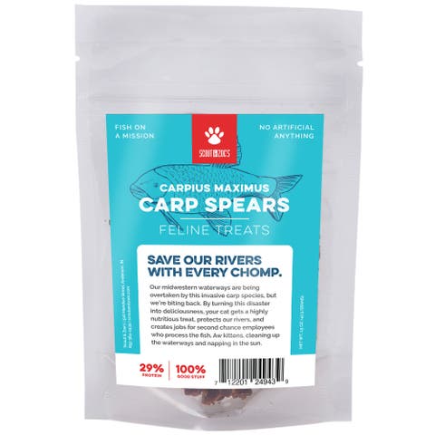 Carp Fish Spears, 1.5oz Cat Jerky Treats, Smoked Feline Chews