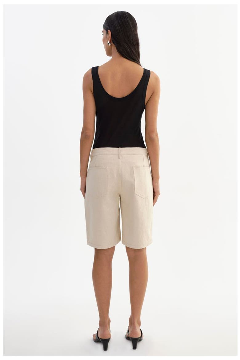 Bary | Linen Twill Bermuda Shorts, Alternate, color, Natural