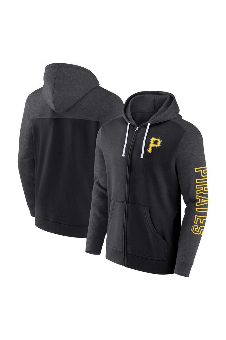 Men's Fanatics Branded Black Pittsburgh Pirates Offensive Line Up Lightweight Full-Zip Hoodie, Main, color, Black