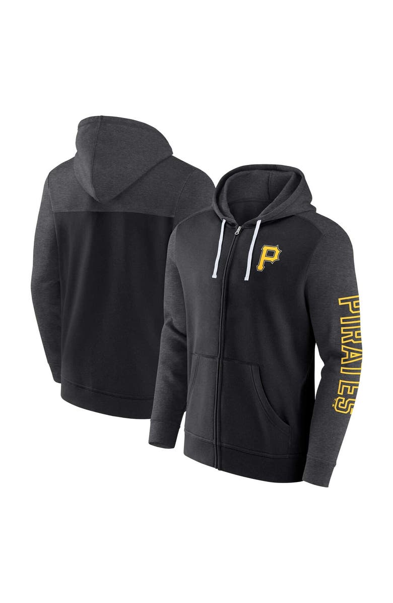 FANATICS Men's Fanatics Branded Black Pittsburgh Pirates Offensive Line Up Lightweight Full-Zip Hoodie, Main, color, Black