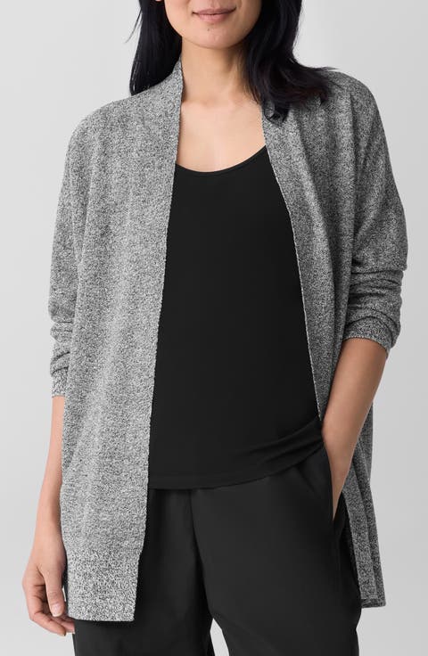 Eileen Fisher Organic Linen Blend Open Front Cardigan (Regular & Petite)