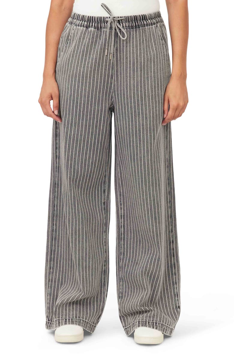 Kensie Drawstring Cotton Trouser, Main, color, Cyber Pinstripe