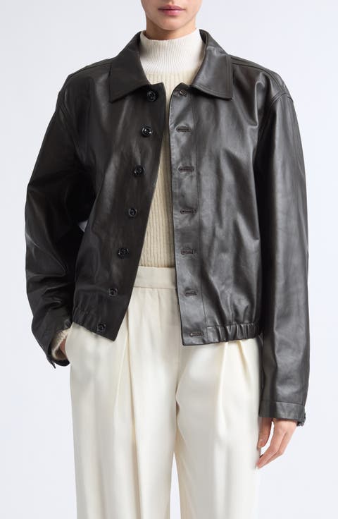 Leather Blouson Jacket