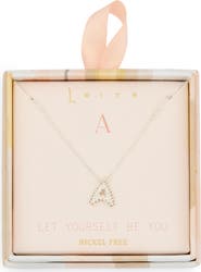 Leith Cubic Zirconia Initial Pendant Necklace