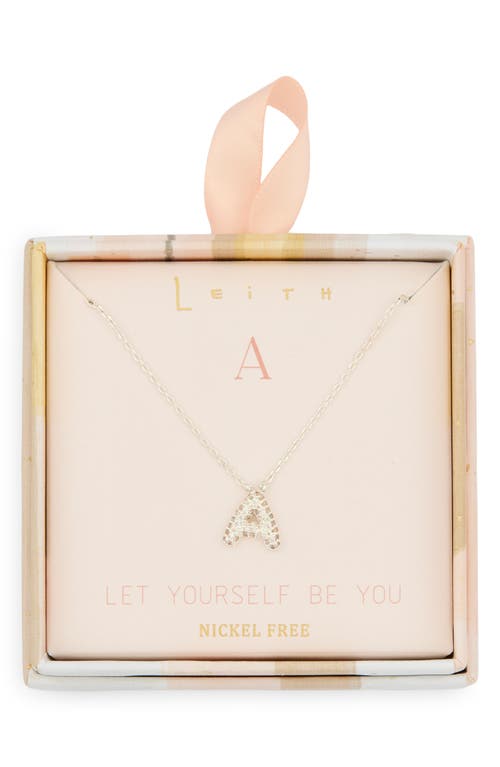 Leith Cubic Zirconia Initial Pendant Necklace