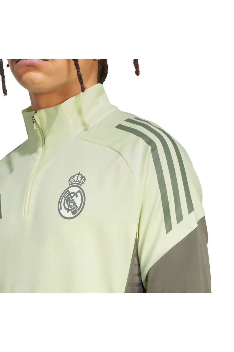 Men's adidas Green Real Madrid 2025/26 AEROREADY Raglan Quarter-Zip Training Pullover, Alternate, color, Green