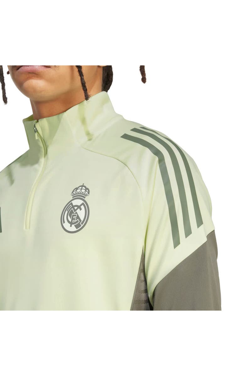 adidas Men's adidas Green Real Madrid 2025/26 AEROREADY Raglan Quarter-Zip Training Pullover, Alternate, color, Green