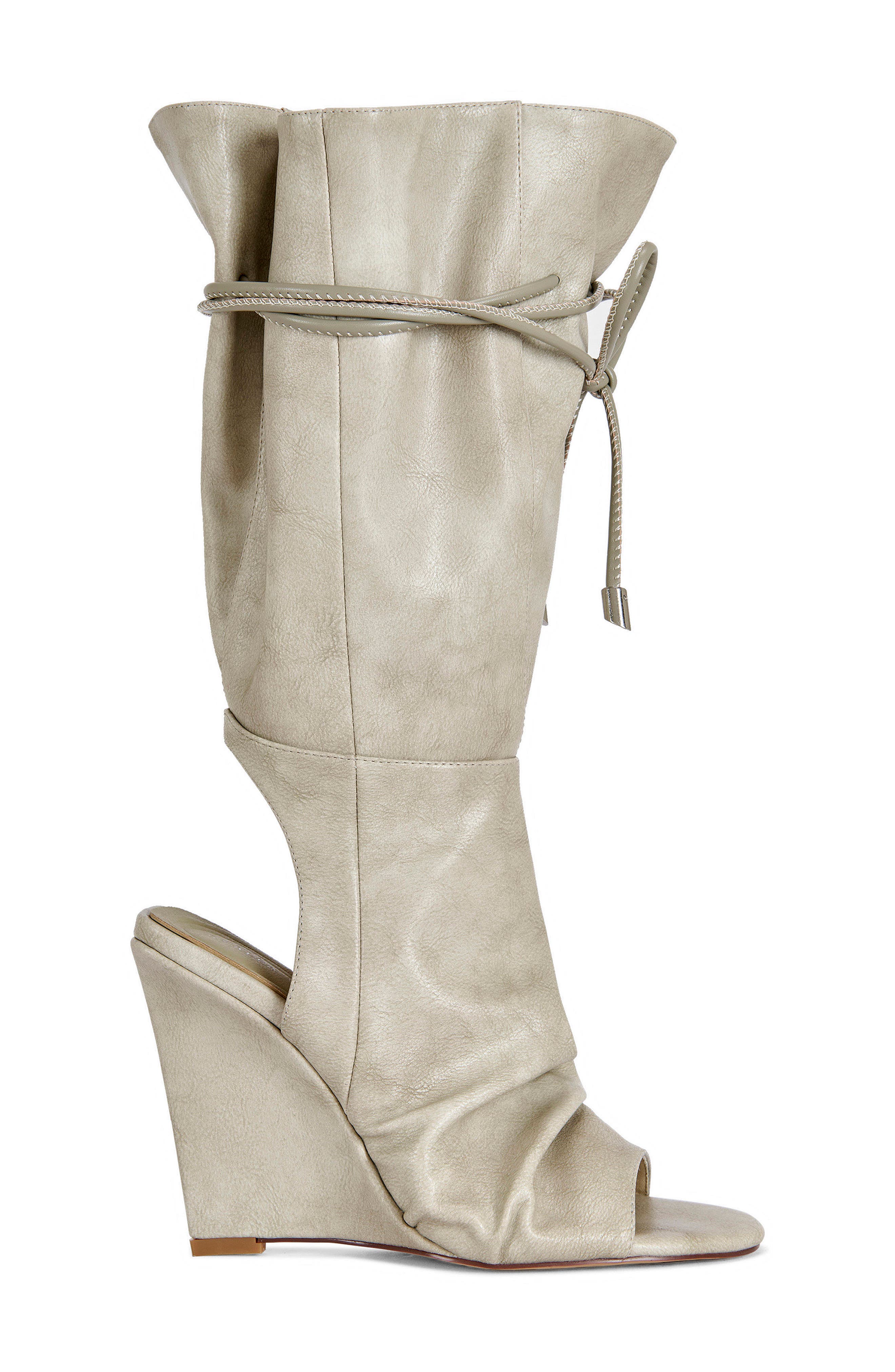 AZALEA WANG Vailen Open Toe Wedge Bootie, Alternate, color, 