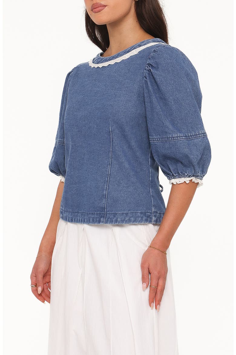 Merli Denim Open Back Top, Alternate, color, BLUE MEDIUM WASH