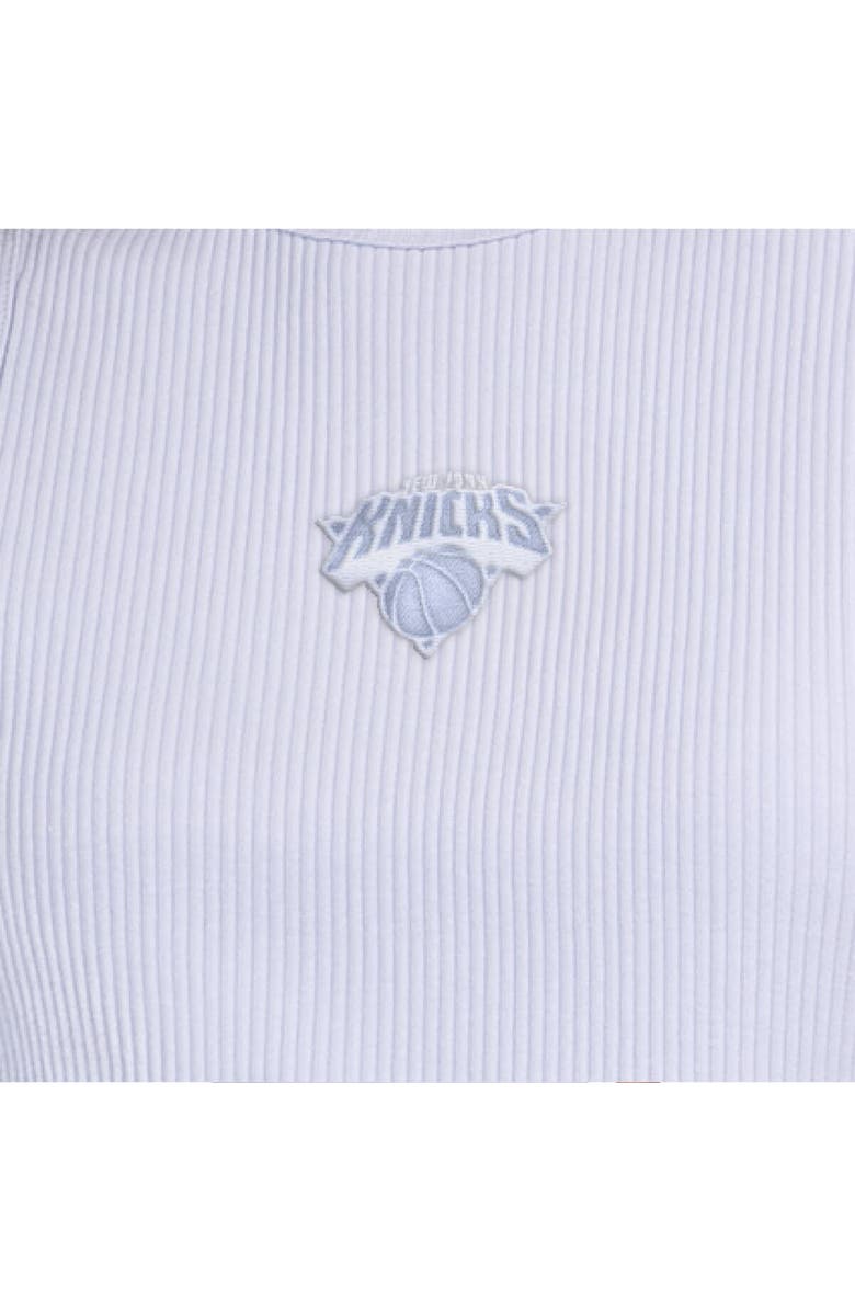 STARTER Women's Starter  Blue New York Knicks Pastel Ribbed Tank Top, Alternate, color, Light Blue