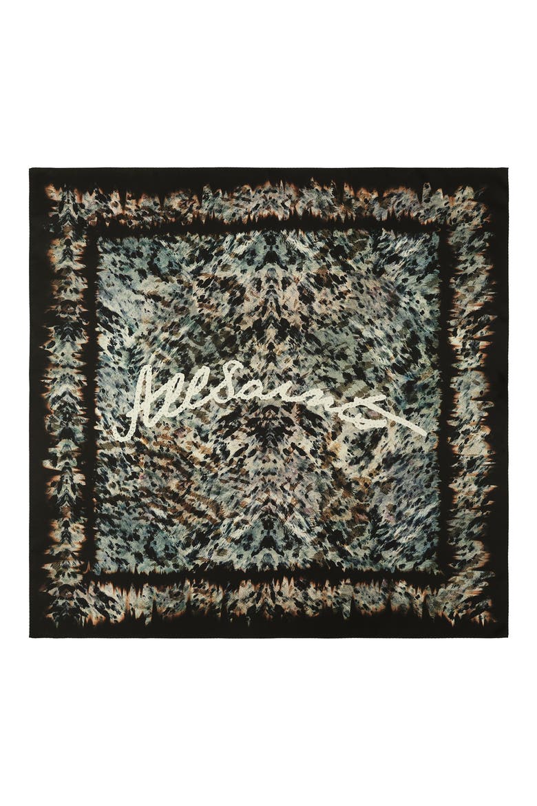 Canter Script Square Scarf, Alternate, color, FAWN BROWN