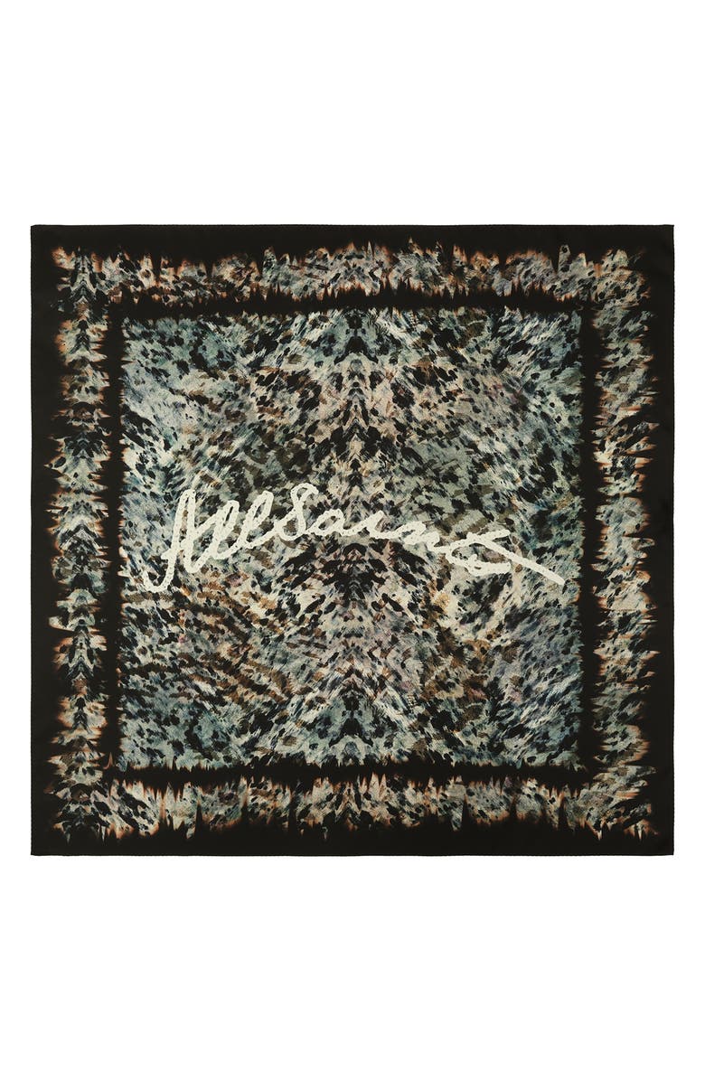 AllSaints Canter Script Square Scarf, Alternate, color, Fawn Brown