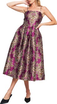 FLYING TOMATO Print Midi Dress