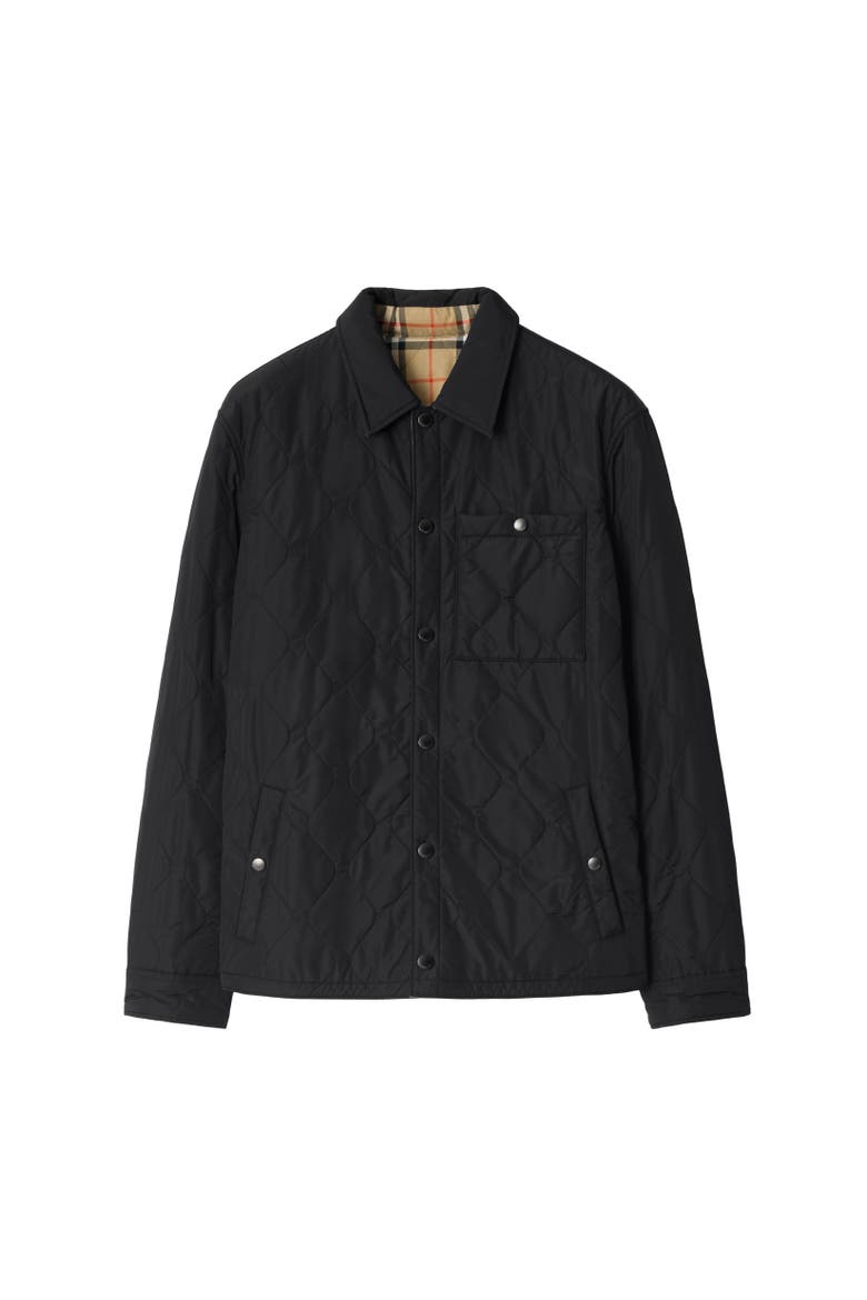 Reversible Quilted Nylon Brighton Overshirt, Alternate, color, Deep Black