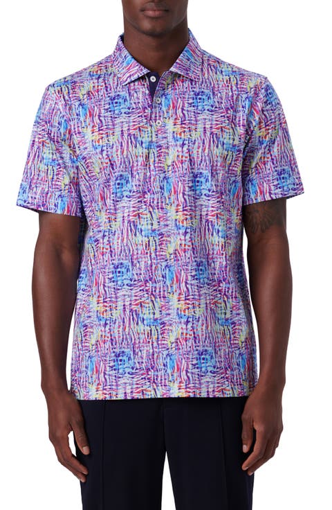 Digital Print Cotton Polo Shirt
