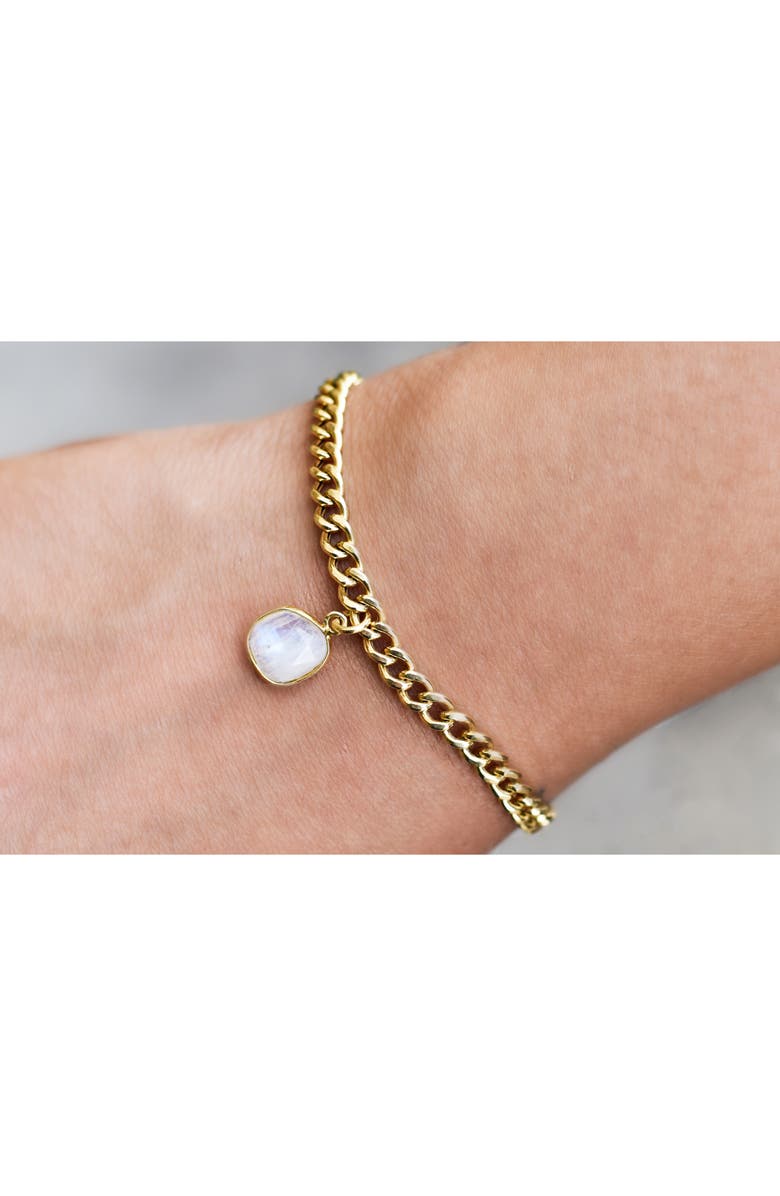 Adornia Curb Chain Bracelet Moonstone, Alternate, color, 