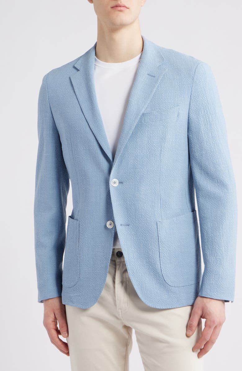 BOSS Heston Soft Virgin Wool & Silk Blend Sport Coat, Alternate, color, Light Blue