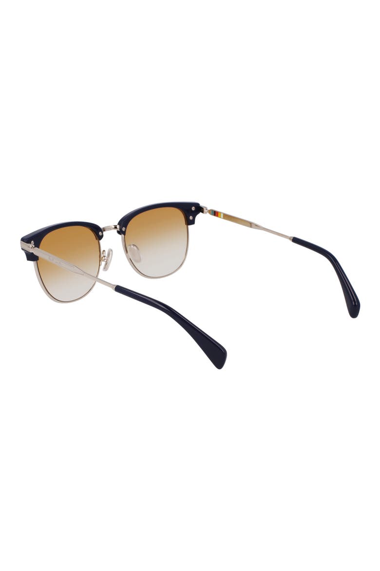 Linden 52mm Gradient Modified Rectangular Sunglasses, Alternate, color, SILVER/ BLUE