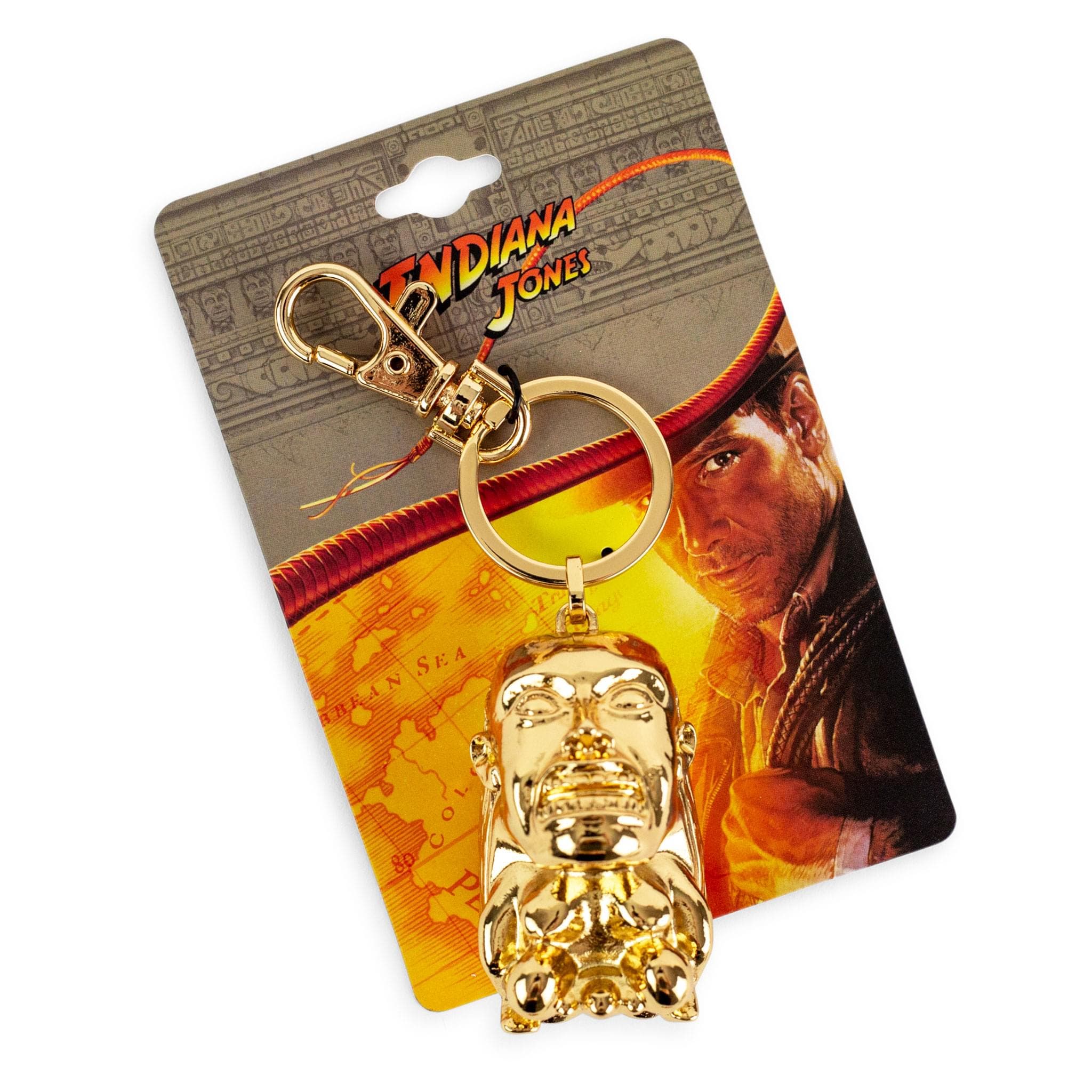 Toynk Indiana Jones and The Raiders Of The Lost Ark Golden Idol 3D Metal Keychain, Alternate, color, Gold