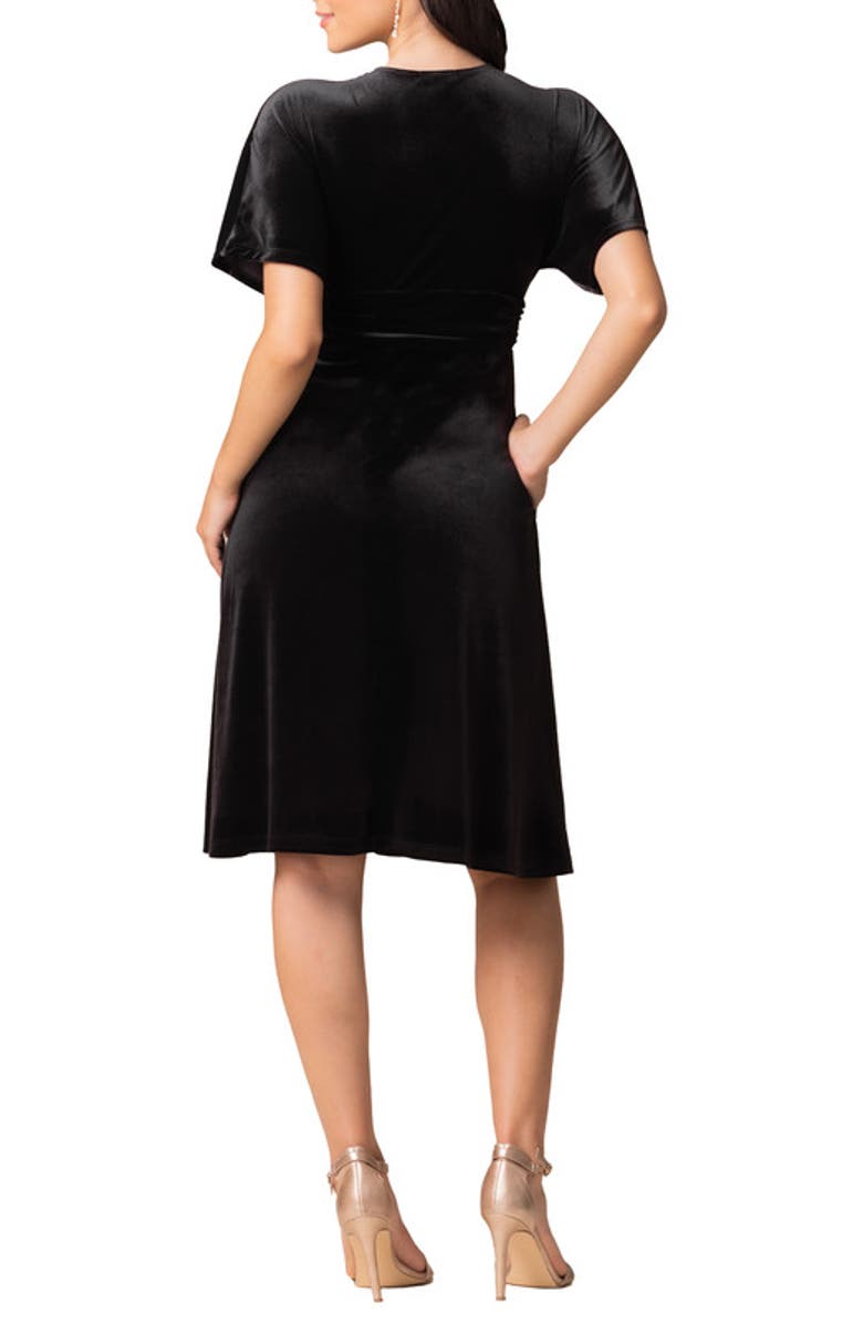 Kiyonna Angelic Velvet Cocktail Dress, Alternate, color, Onyx