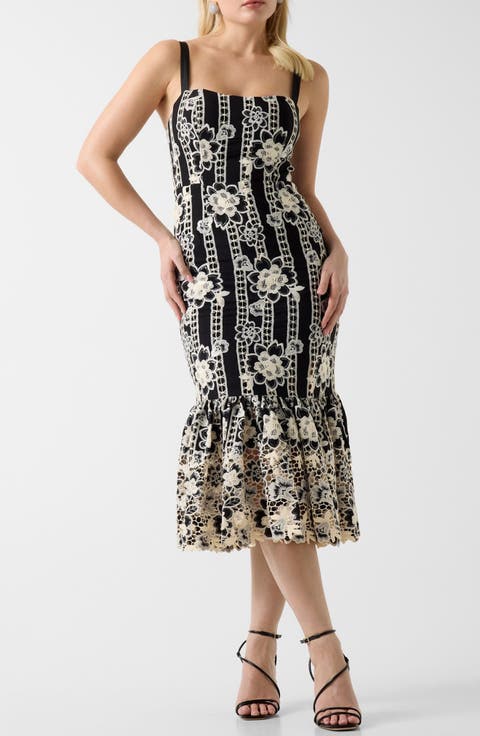 Florence Embroidered Sleeveless Midi Dress