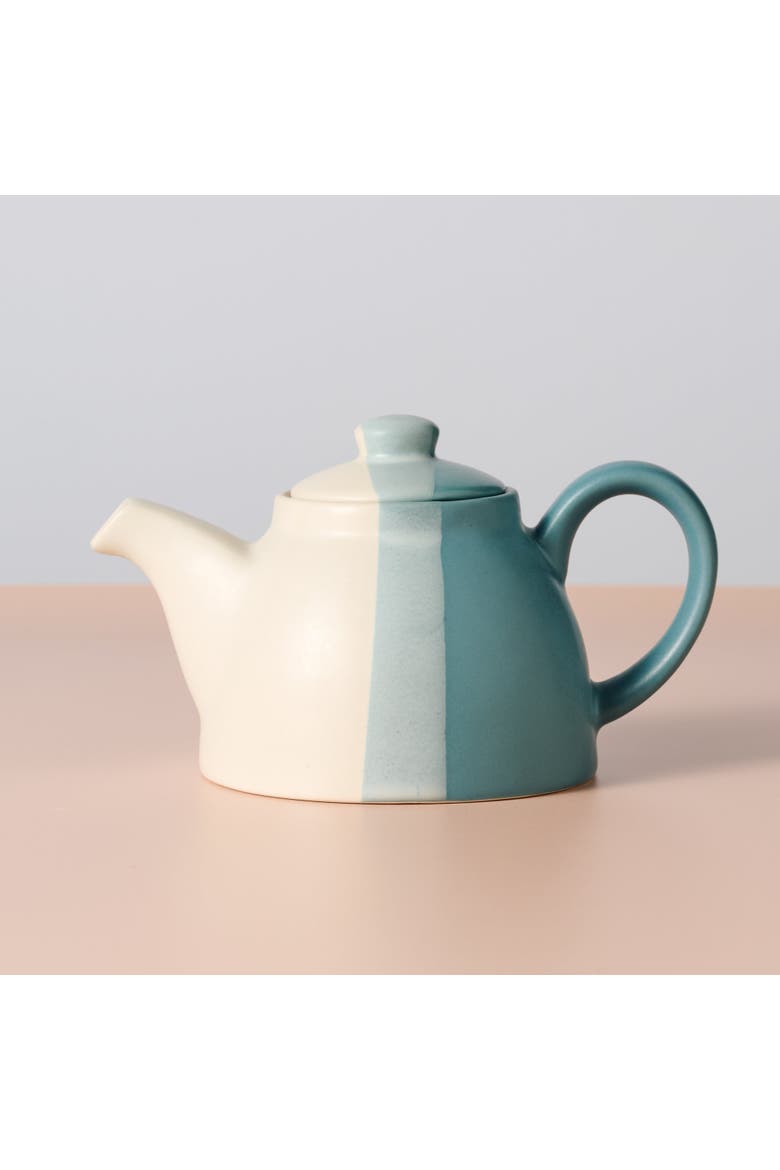 Pheeka Striped Teapot, Main, color, Blue Green