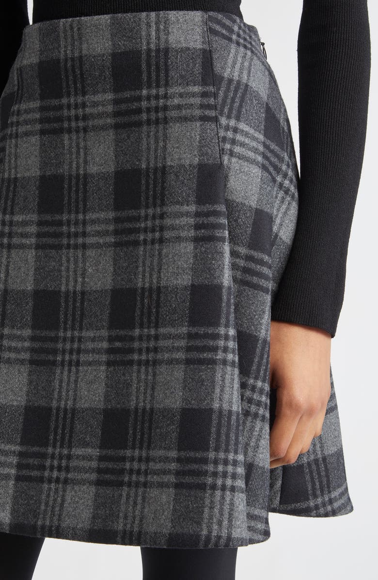 Proenza Schouler Cassia Plaid Virgin Wool A-Line Skirt, Alternate, color, Grey Multi