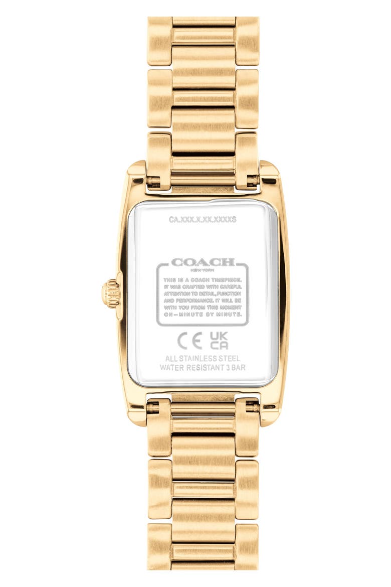 Reese Crystal Rectangular Bracelet Watch, 20mm, Alternate, color, GOLD