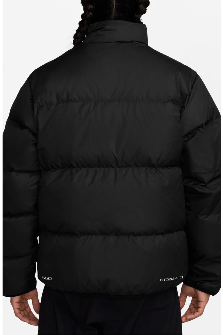 Sportswear Club Storm-FIT Quilted Down Puffer Jacket, Alternate, color, BLACK/ WHITE