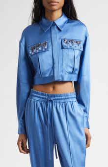 Damoni Gemstone Crop Satin Jacket