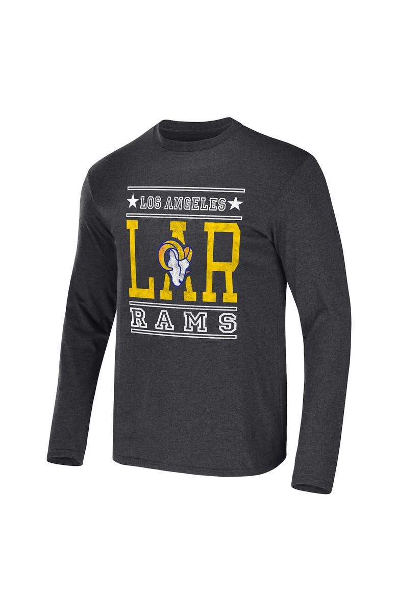 NFL X DARIUS RUCKER Men's NFL x Darius Rucker Collection by Fanatics Heathered Charcoal Los Angeles Rams Long Sleeve T-Shirt, Alternate, color, Heather Charcoal