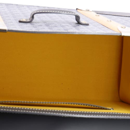 Pre-owned Goyard  Goyard Saigon Top Handle Bag Coated Canvas With Leather Mm In Gray