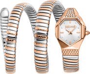 Just Cavalli Snake Wraparound Bracelet Watch, 22mm x 34.5mm